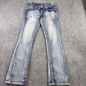 Amethyst Jeans Womens 7 Bootcut Flare Sequin X Pocket Thick Stitch